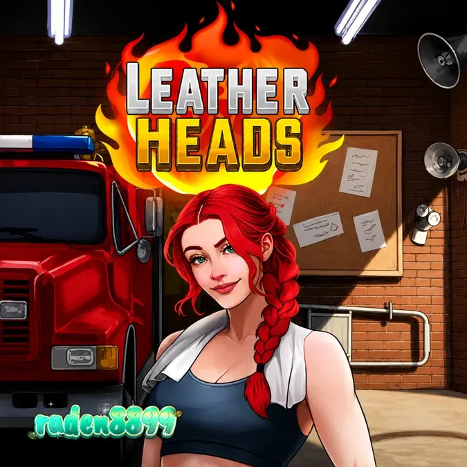 Tampilan visual slot Leatherheads dengan simbol Fire Hose Wild yang aktif
